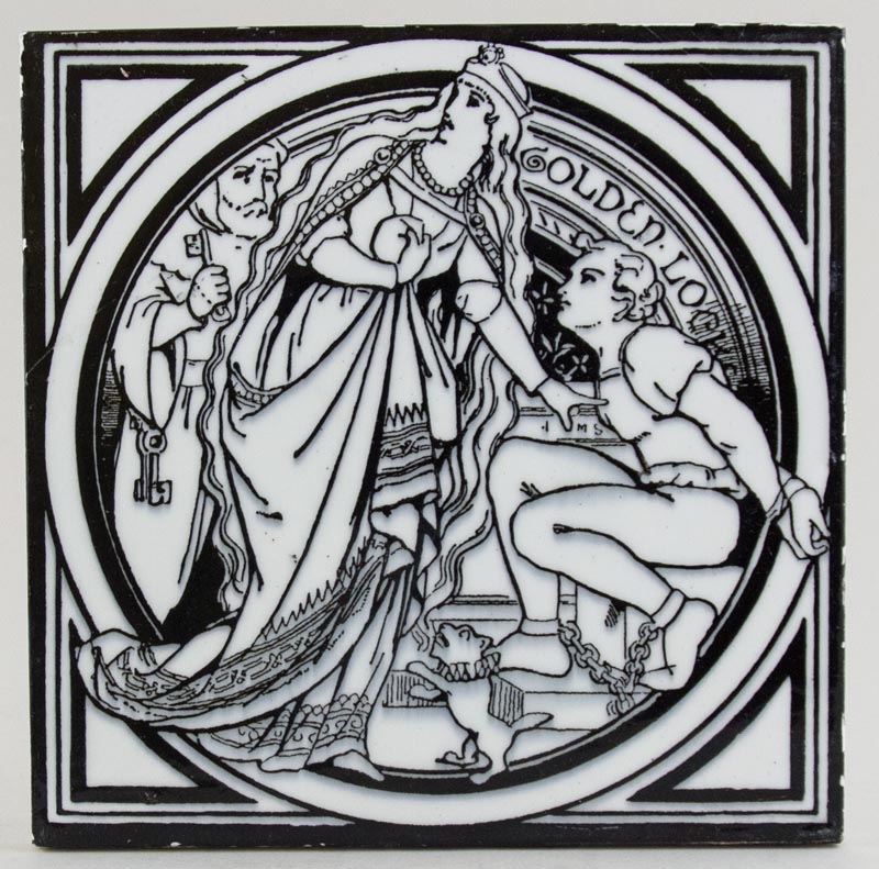 Tile Golden Locks c1880